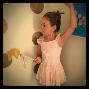 Pink, gold star glitter dress